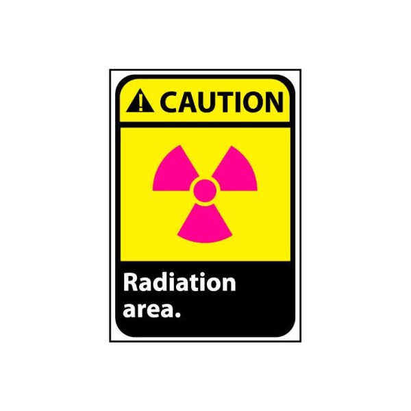 Caution Sign 14x10 Rigid Plastic - Radiation Area